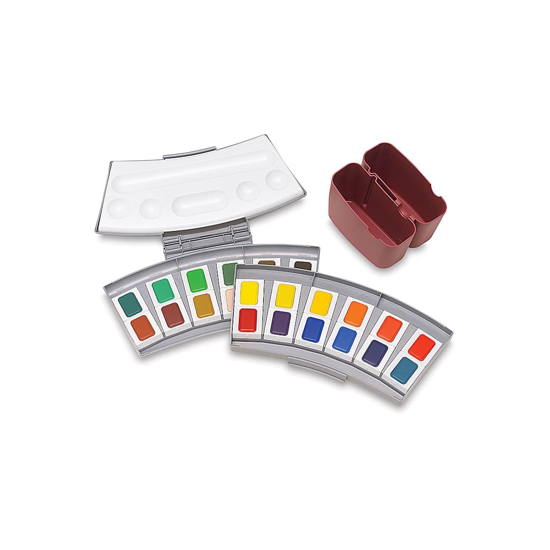 Open in modal - Pelikan Watercolor Pans - Set of 24, open set