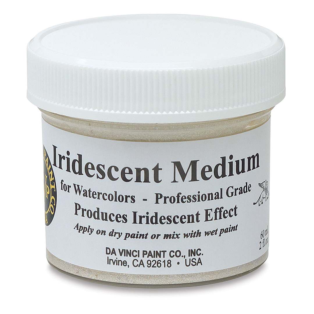 Open in modal - Da Vinci Watercolor Medium - Front of 2 oz Iridescent Medium jar