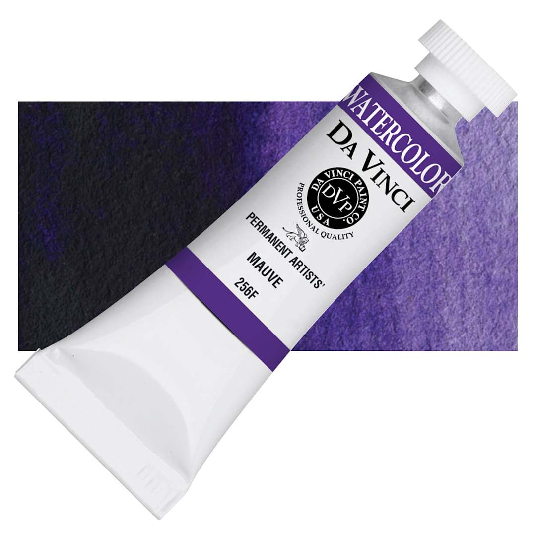 Open in modal - Da Vinci Artists' Permanent Watercolor - Mauve, 15 ml tube and swatch