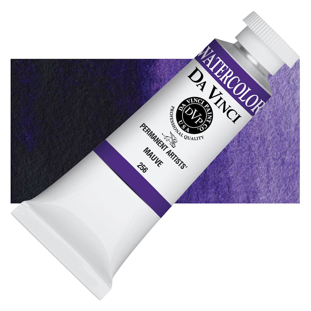 Open in modal - Da Vinci Artists' Permanent Watercolor - Mauve, 37 ml tube and swatch