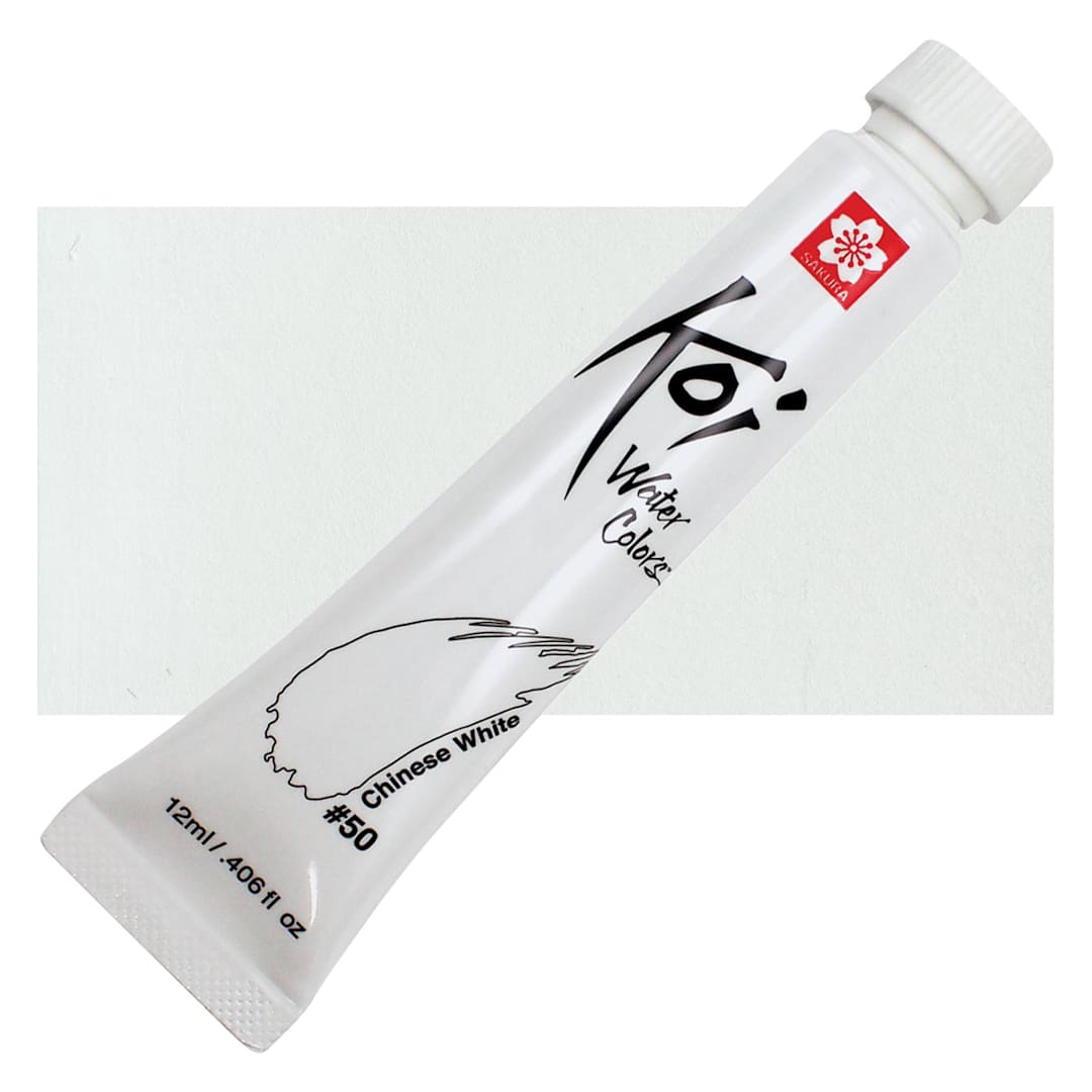 Open in modal - Sakura Koi Watercolor - Chinese White, 12 ml Tube and swatch