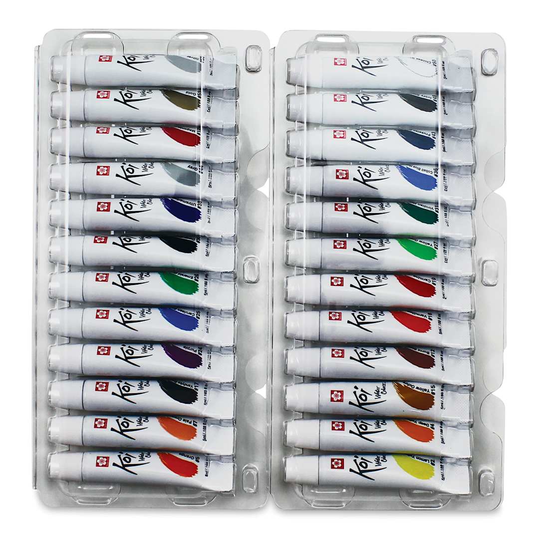Open in modal - Sakura Koi Watercolor - Set of 24, Assorted Colors, 5 ml, Tubes (Tubes in tray)