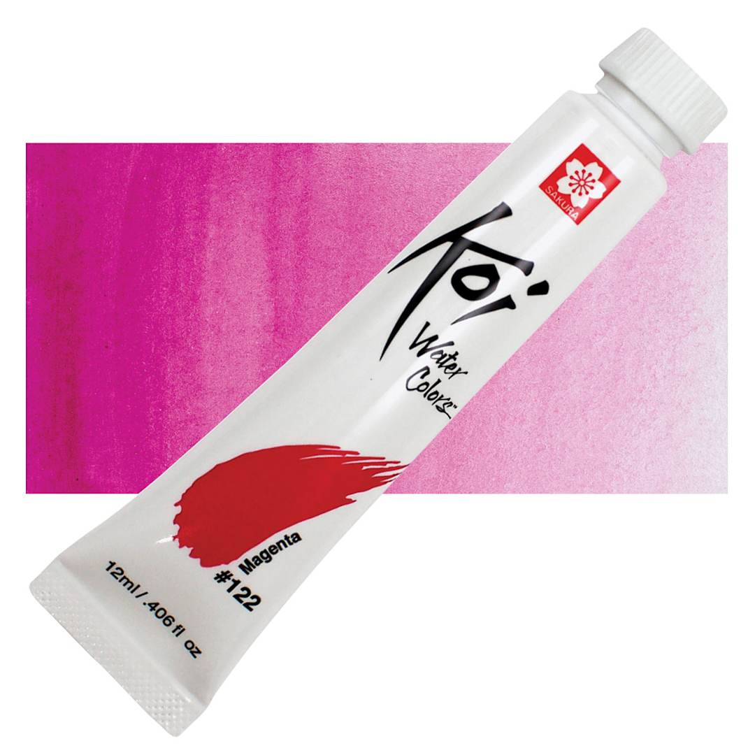 Open in modal - Sakura Koi Watercolor - Magenta, 12 ml Tube and swatch