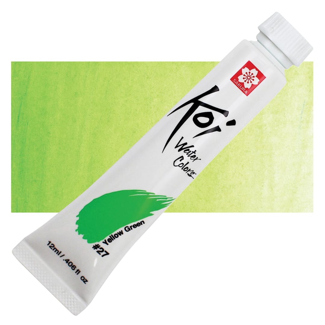 Open in modal - Sakura Koi Watercolor - Yellow Green, 12 ml Tube and swatch