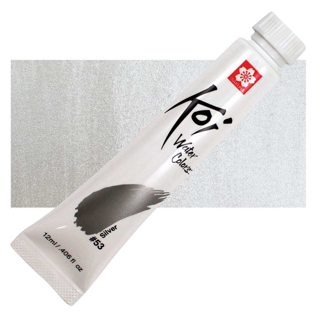 Open in modal - Sakura Koi Watercolor - Silver, 12 ml Tube and swatch
