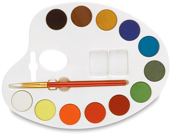 Open in modal - Richeson Opaque Watercolor Pan Set - Watercolor Palette Shaped Set