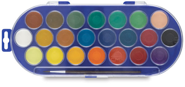 Open in modal - Richeson Opaque Watercolor Pan Set - Watercolor Pans, Set of 22