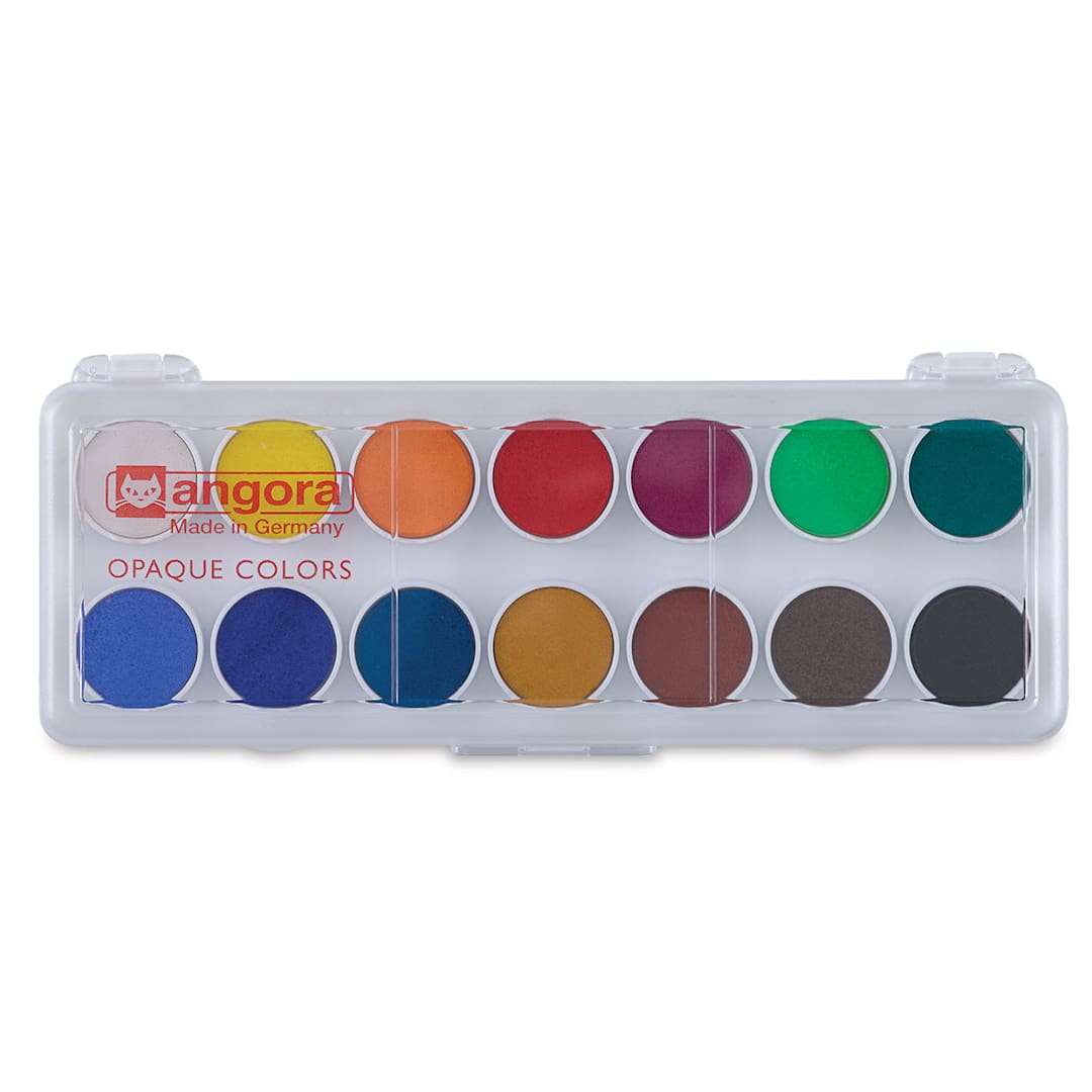 Open in modal - Talens Angora Opaque Watercolor Pan Set - Set of 14 Colors, Pans. In package.