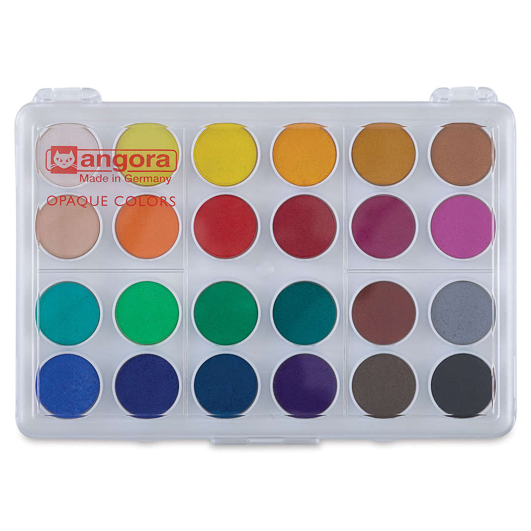 Open in modal - Talens Angora Opaque Watercolor Pan Set - Set of 24 colors, Pans. In package.