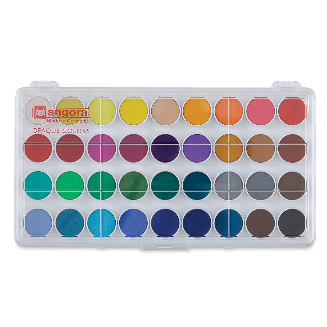 Open in modal - Talens Angora Opaque Watercolor Pan Set - Set of 36 colors, Pans. In package.
