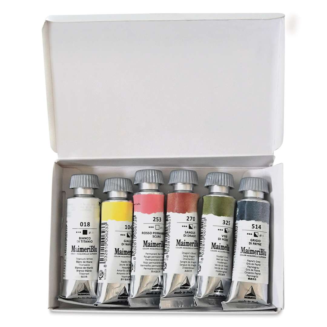 Open in modal - Maimeri Blu Artist Watercolors - Set of 6, Bloom Boldly with Sarah Simon TheMintGardener, 12 ml