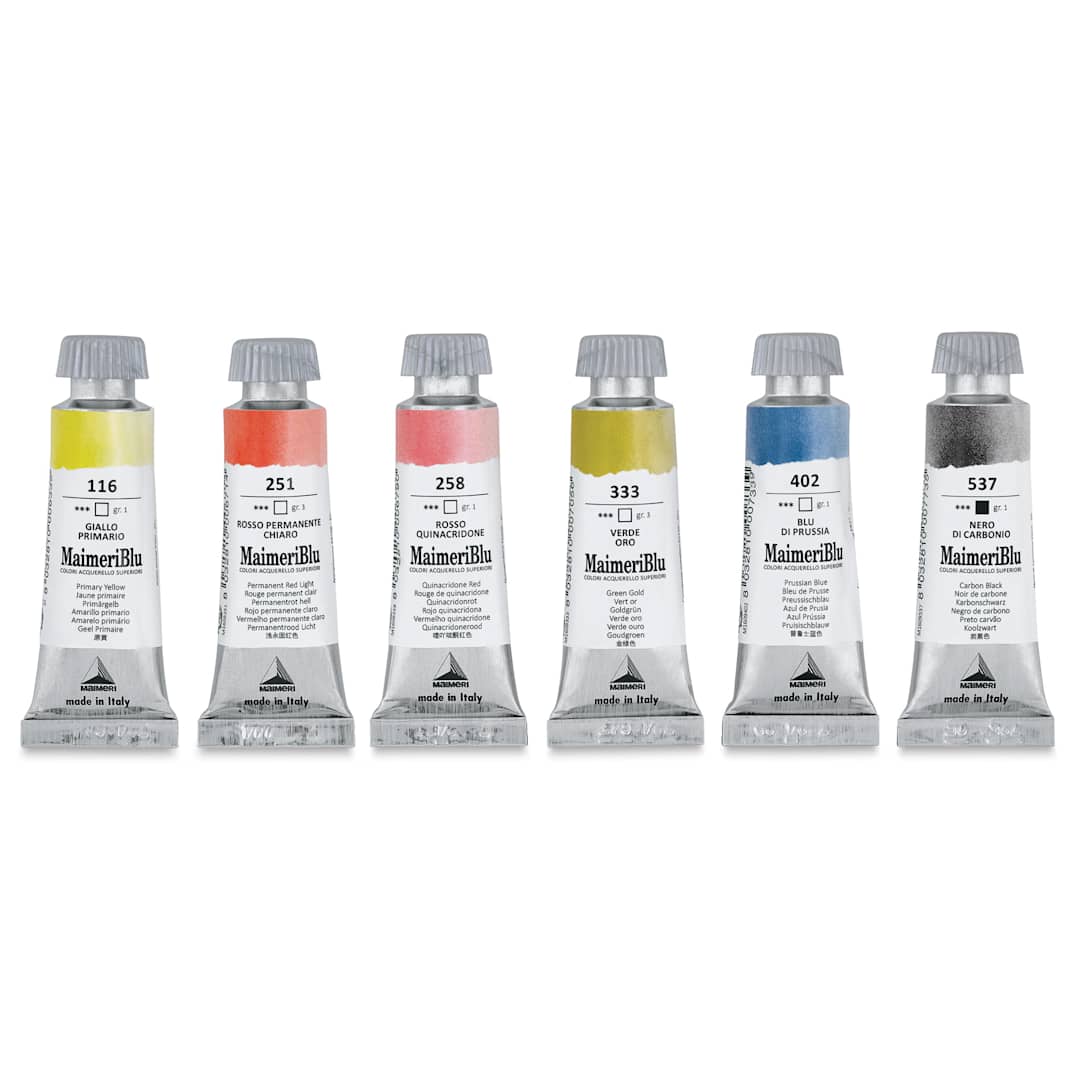 Open in modal - Maimeri Blu Artist Watercolor - Jenna Rainey Colors, Set of 6 front of tubes