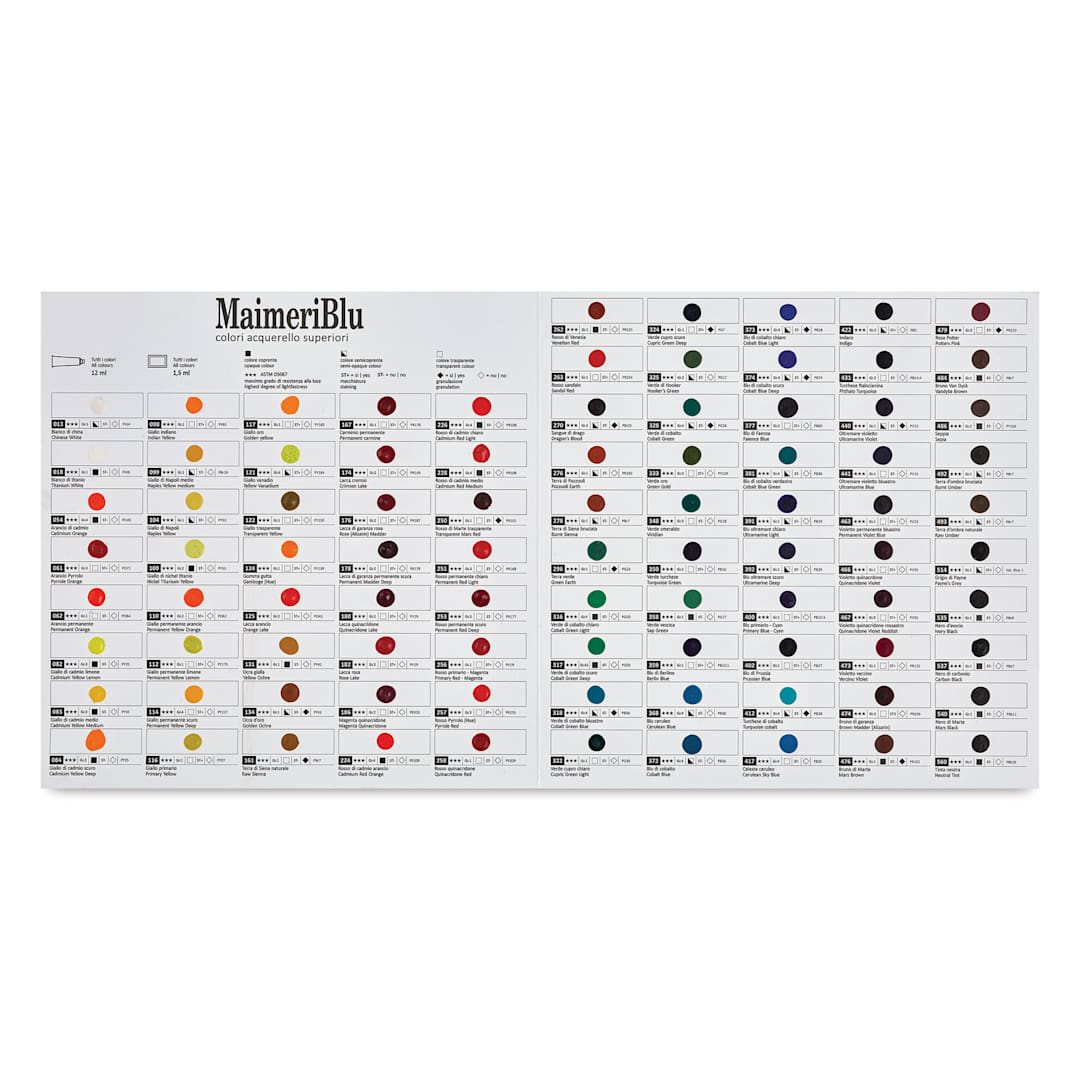 Open in modal - Maimeri Blu Artist Watercolor - 90 Color Dot Card open