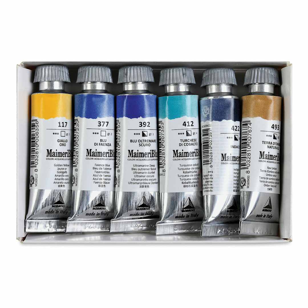 Open in modal - Maimeri Blu Artist Watercolor - Set of 6, Arctic, 12 ml Tubes