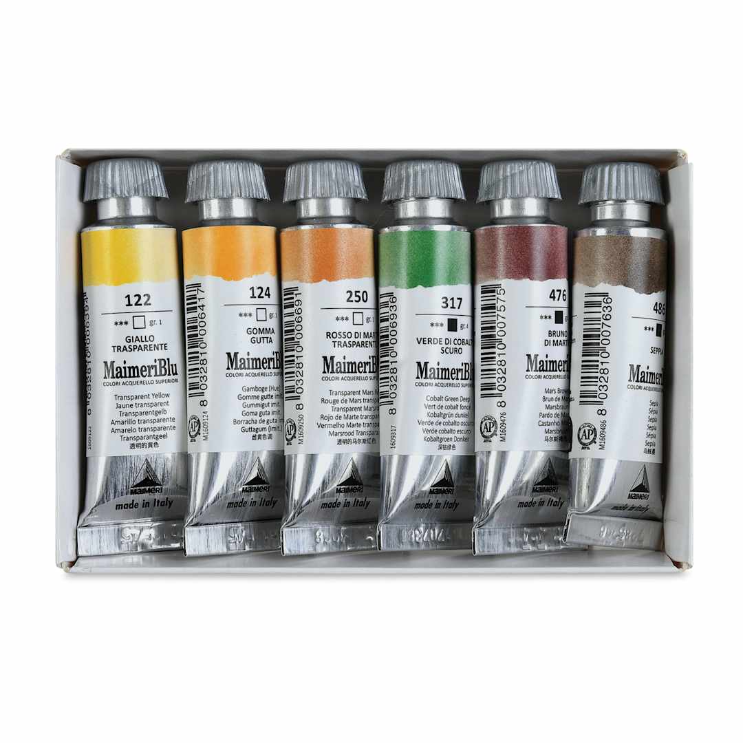 Open in modal - Maimeri Blu Artist Watercolor - Set of 6, Sahara, 12 ml Tubes