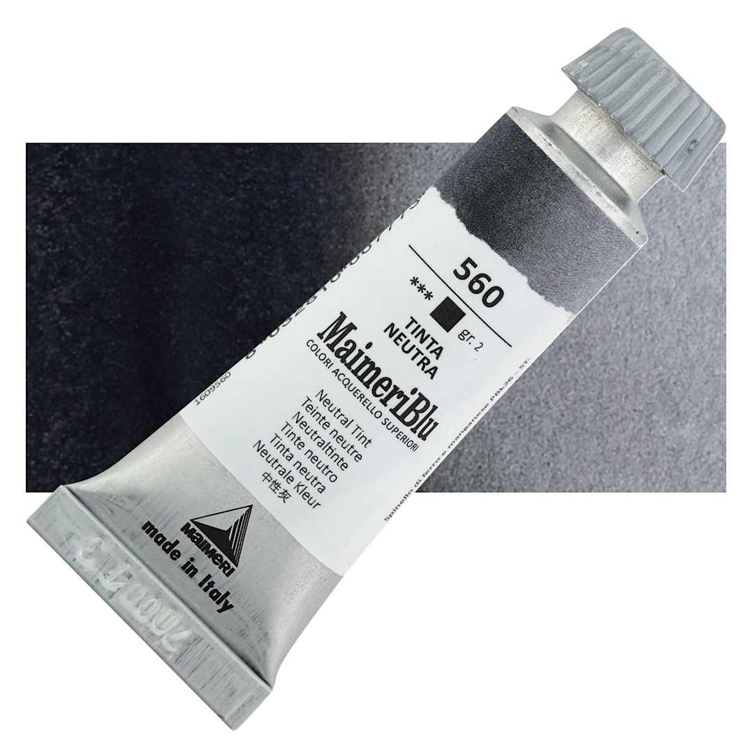 Open in modal - Maimeri Blu Artist Watercolor - Neutral Tint, 12 ml Tube and swatch