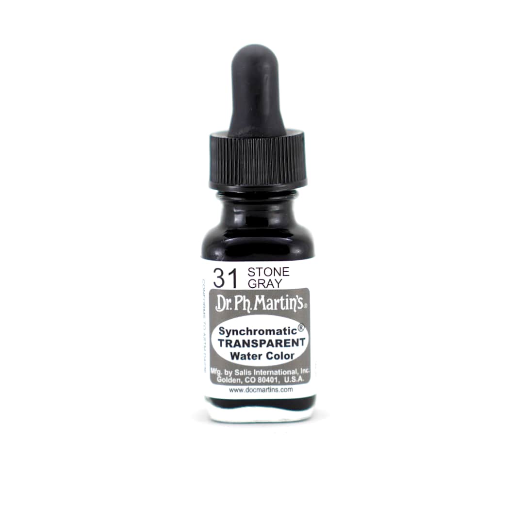 Open in modal - Dr. Ph. Martin's Synchromatic Transparent Watercolor Stone Gray 0.5 oz