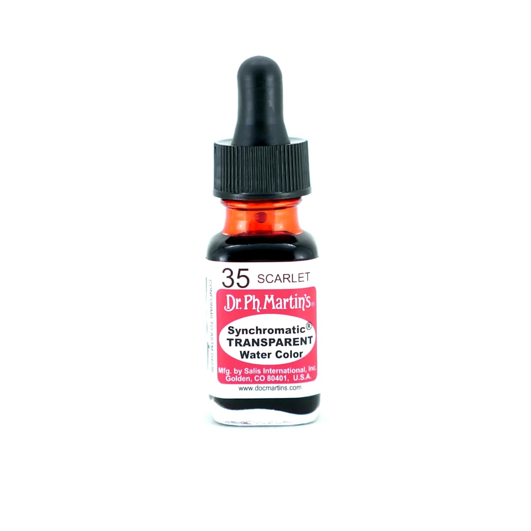 Open in modal - Dr. Ph. Martin's Synchromatic Transparent Watercolor Scarlet 0.5 oz