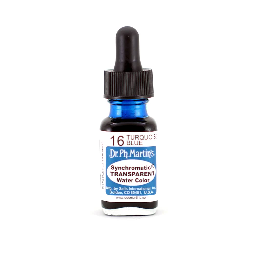 Open in modal - Dr. Ph. Martin's Synchromatic Transparent Watercolor Turquoise Blue 0.5 oz