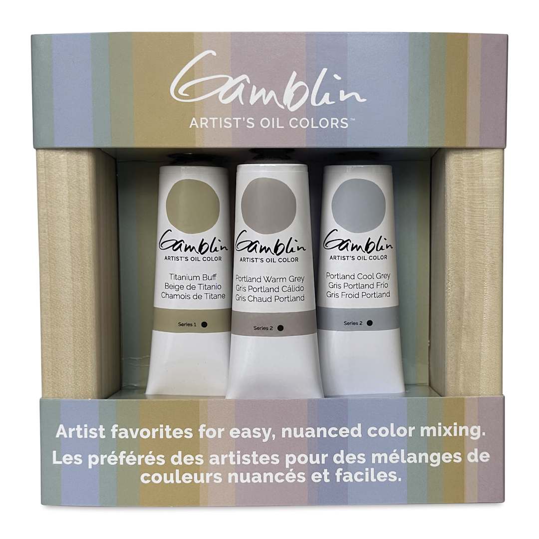 Open in modal - Gamblin Artist's Oil Color - Set of 3, Grey, 37 ml Tubes