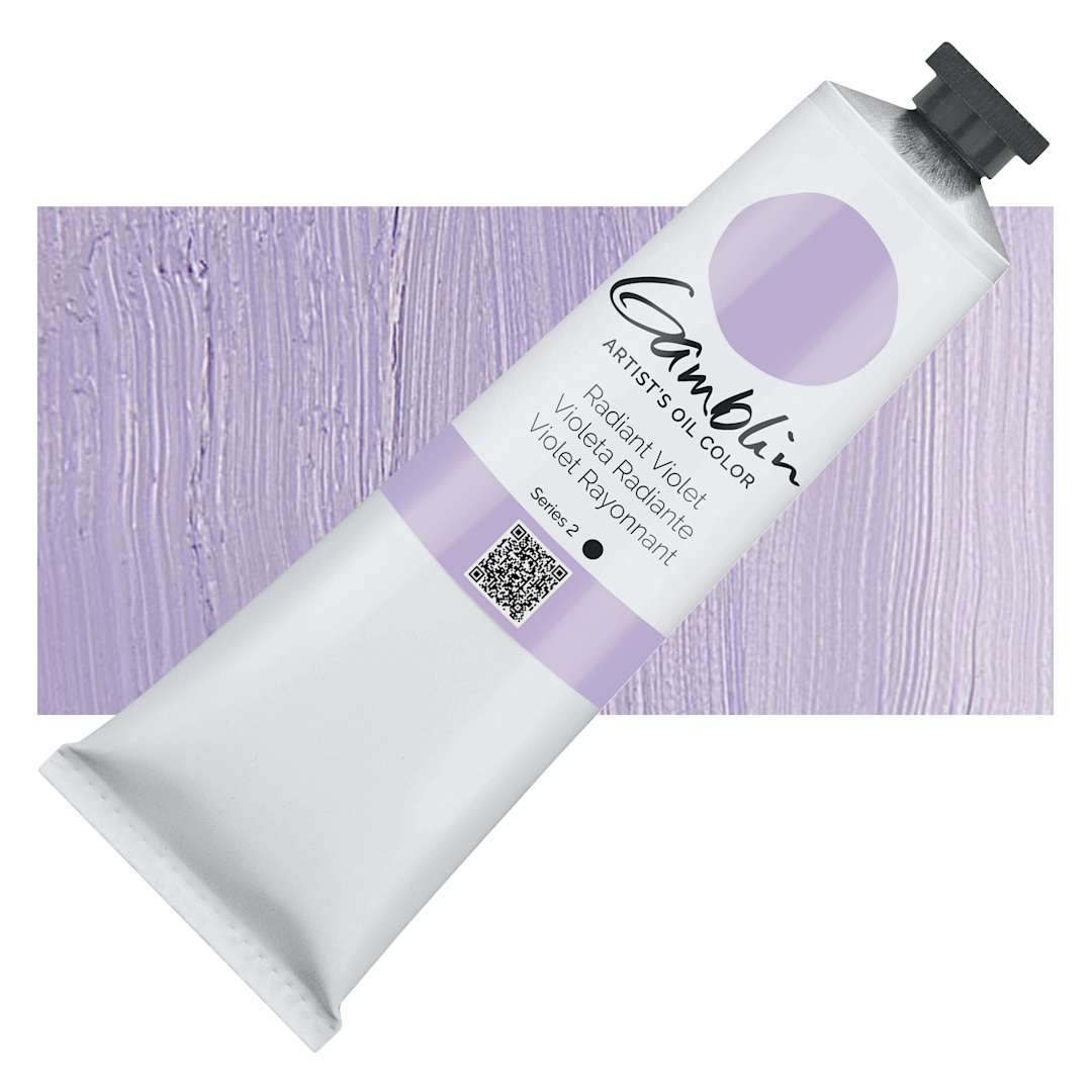 Open in modal - Gamblin Artist's Oil Color - Radiant Violet, 150 ml tube and swatch