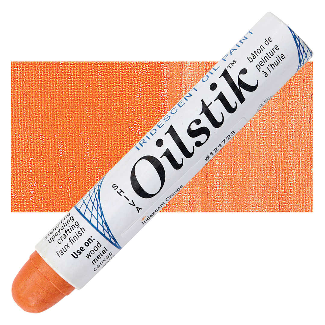 Open in modal - Shiva Oilstik Oil Paint - Iridescent Orange oilstik and swatch