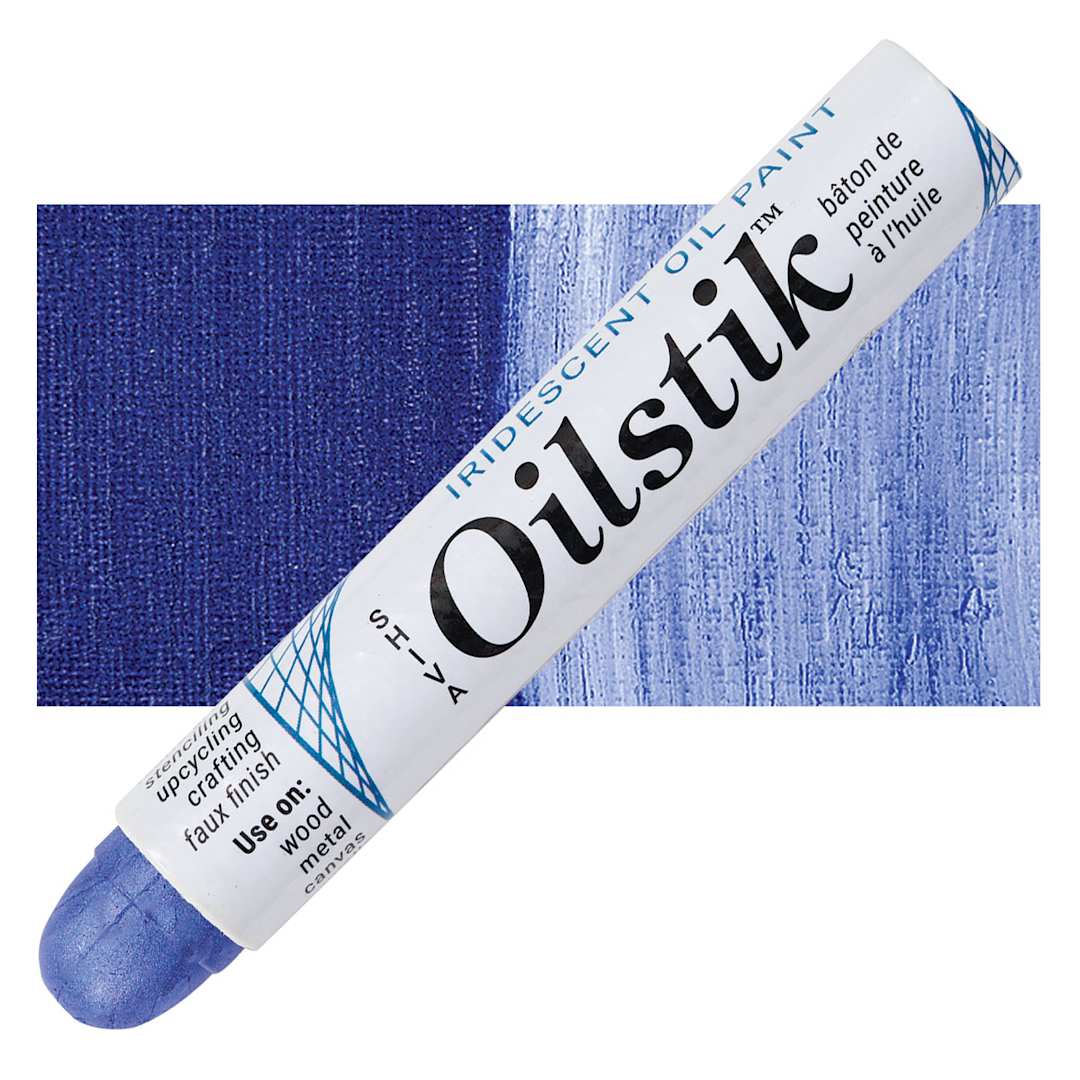 Open in modal - Shiva Oilstik Oil Paint - Iridescent Sapphire oilstik and swatch