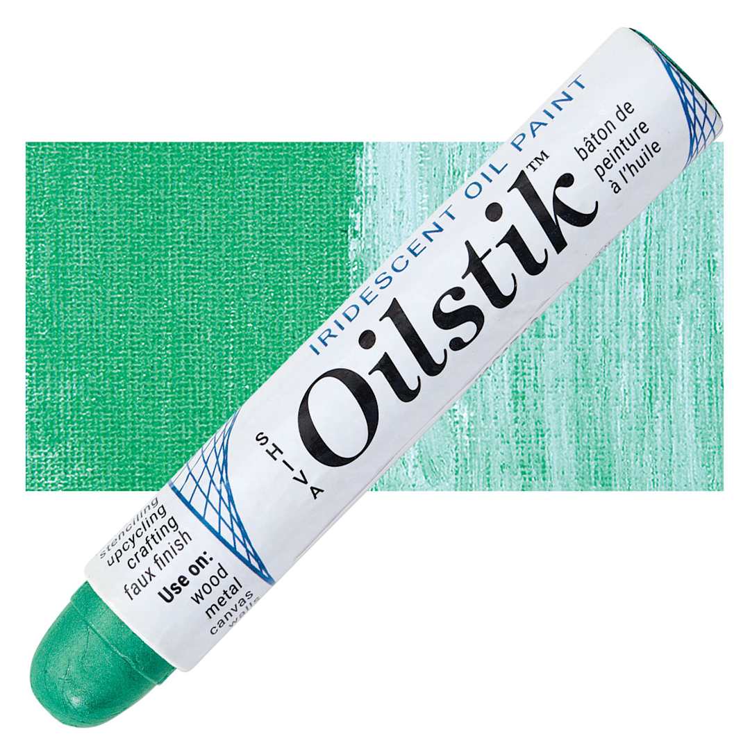 Open in modal - Shiva Oilstik Oil Paint - Iridescent Jade oilstik and swatch