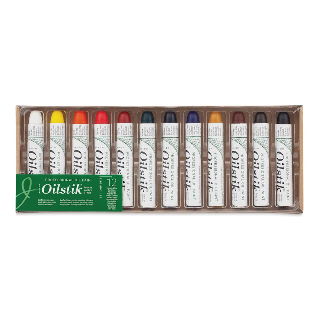 Open in modal - Shiva Oilstik Oil Paint - Set of 12, Professional Set, 37 ml