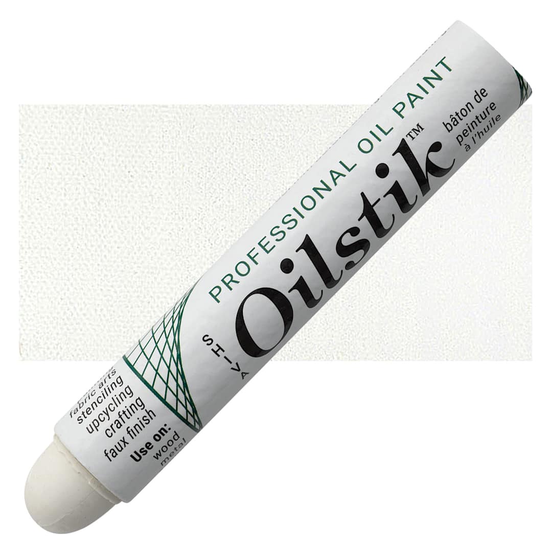 Open in modal - Shiva Oilstik Oil Paint - Titanium White oilstik and swatch