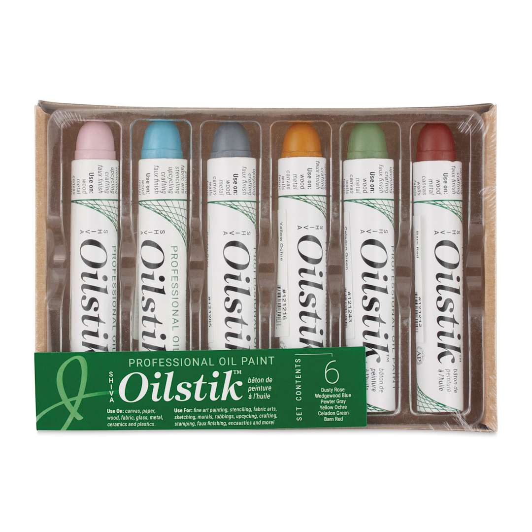 Open in modal - Shiva Oilstik Oil Paint - Set of 6, Traditional Set, 37 ml
