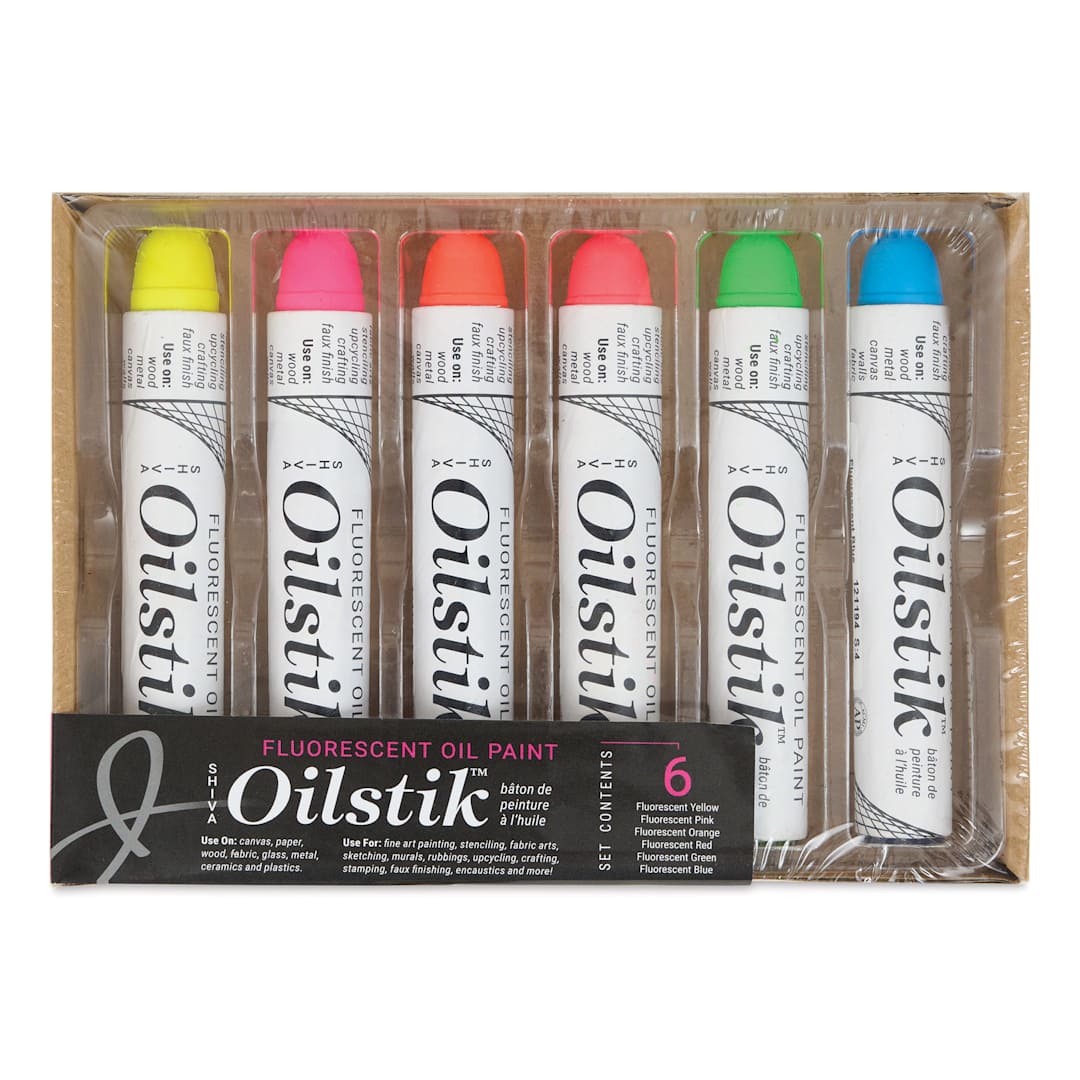 Open in modal - Shiva Oilstik Oil Paint - Fluorescent Set of 6