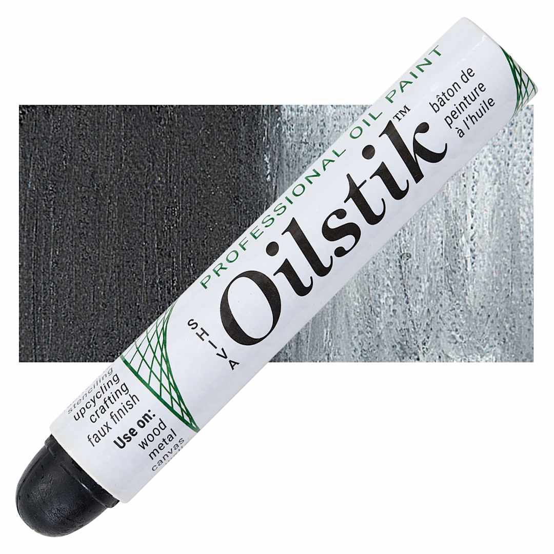 Open in modal - Shiva Oilstik Oil Paint - Ivory Black oilstik and swatch