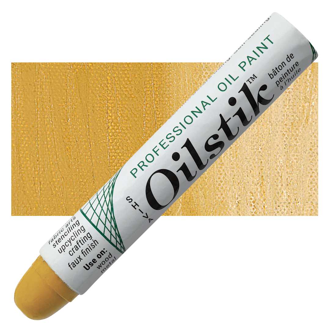 Open in modal - Shiva Oilstik Oil Paint - Yellow Ochre oilstik and swatch
