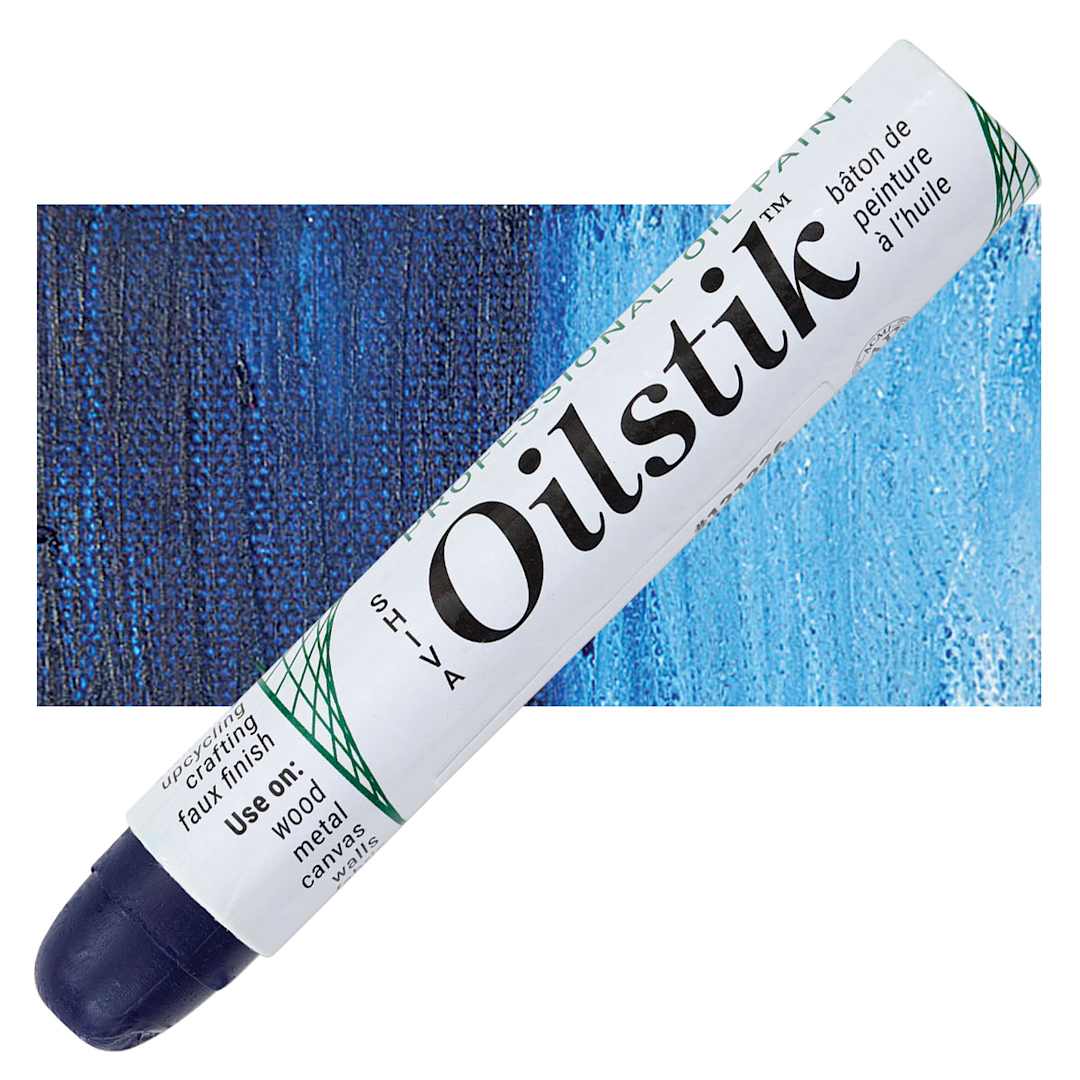 Open in modal - Shiva Oilstik Oil Paint - Phthalo Blue oilstik and swatch