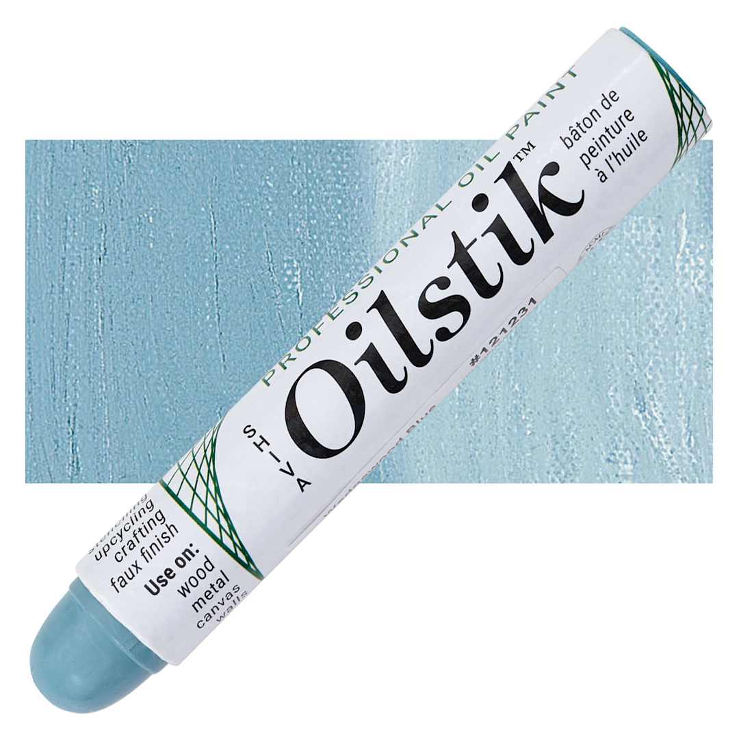 Open in modal - Shiva Oilstik Oil Paint - Wedgewood Blue oilstik and swatch