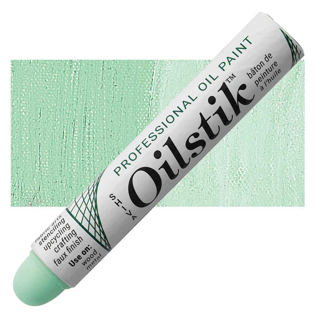 Open in modal - Shiva Oilstik Oil Paint - Light Green oilstik and swatch