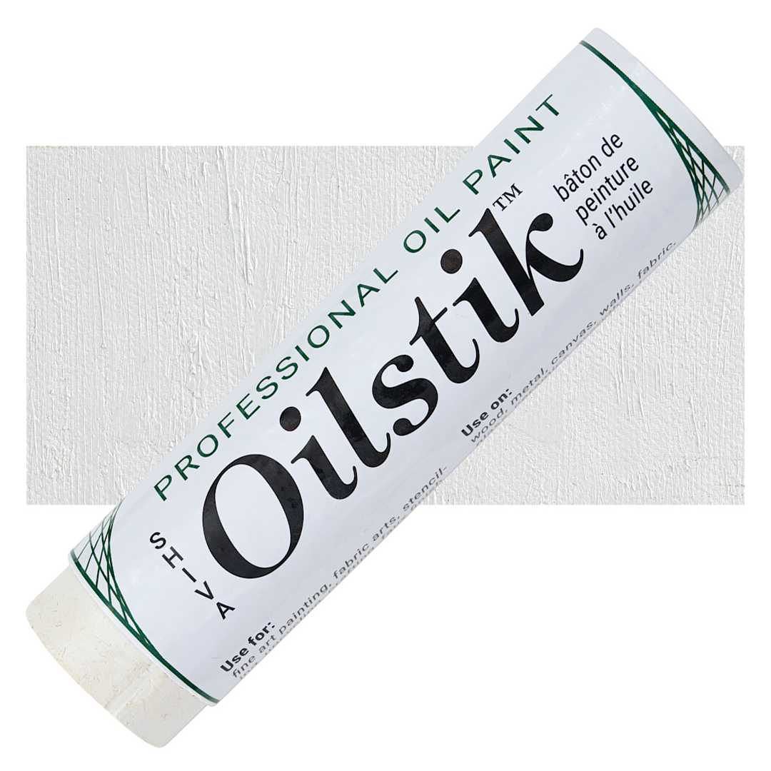 Open in modal - Shiva Oilstik Oil Paint - Titanium White, Jumbo oilstik and swatch