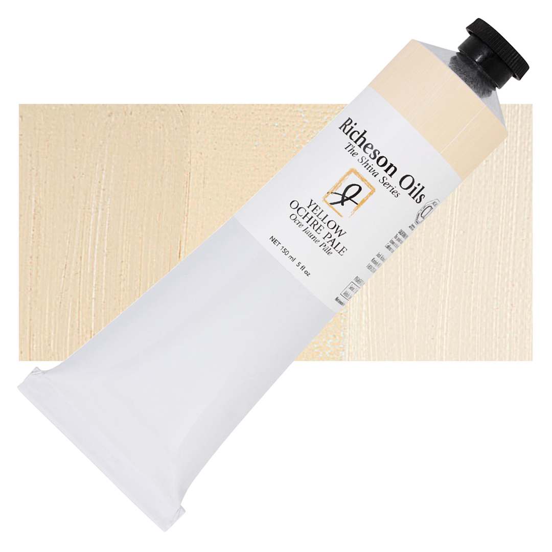 Open in modal - Shiva Signature Artist Oil Color - Yellow Ochre Pale, 5 oz Tube and swatch