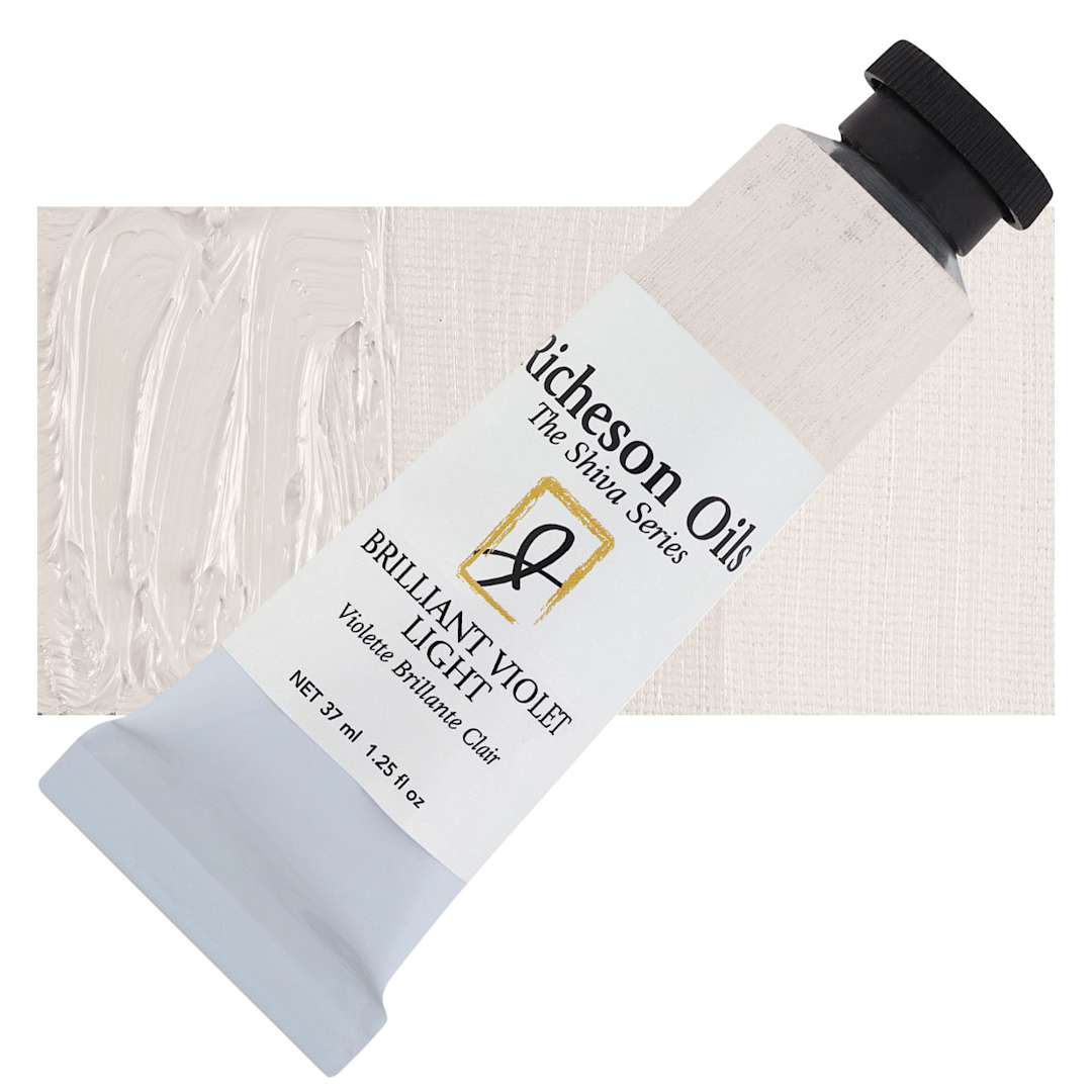 Open in modal - Shiva Signature Artist Oil Color - Brilliant Violet Light, 37 ml Tube and swatch