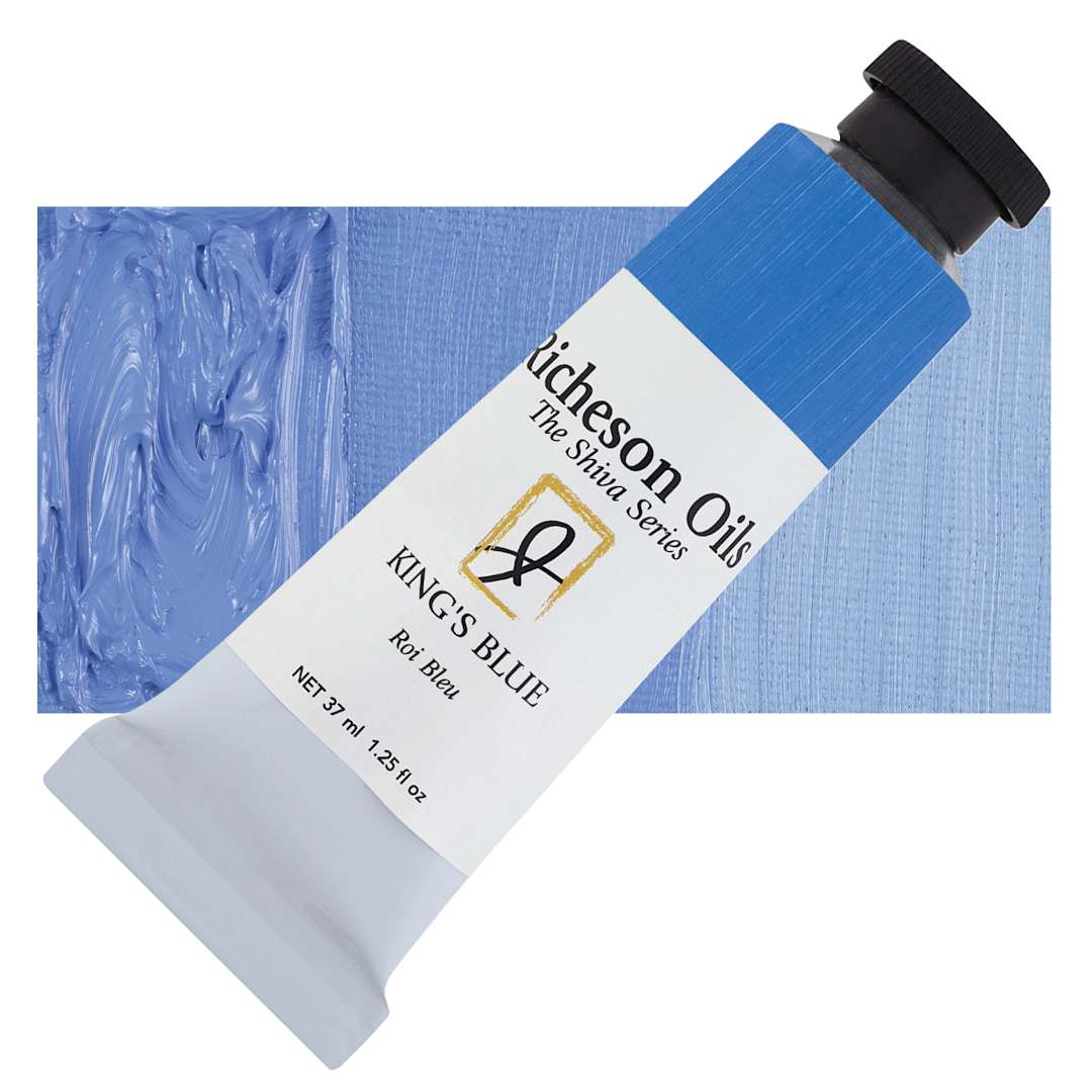 Open in modal - Shiva Signature Artist Oil Color - King's Blue, 37 ml Tube and swatch