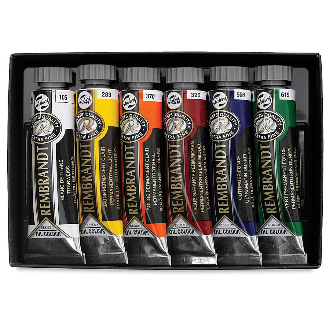 Open in modal - Rembrandt Artists' Oils - Starter Set, Assorted colors, set of 6, 15 ml tubes