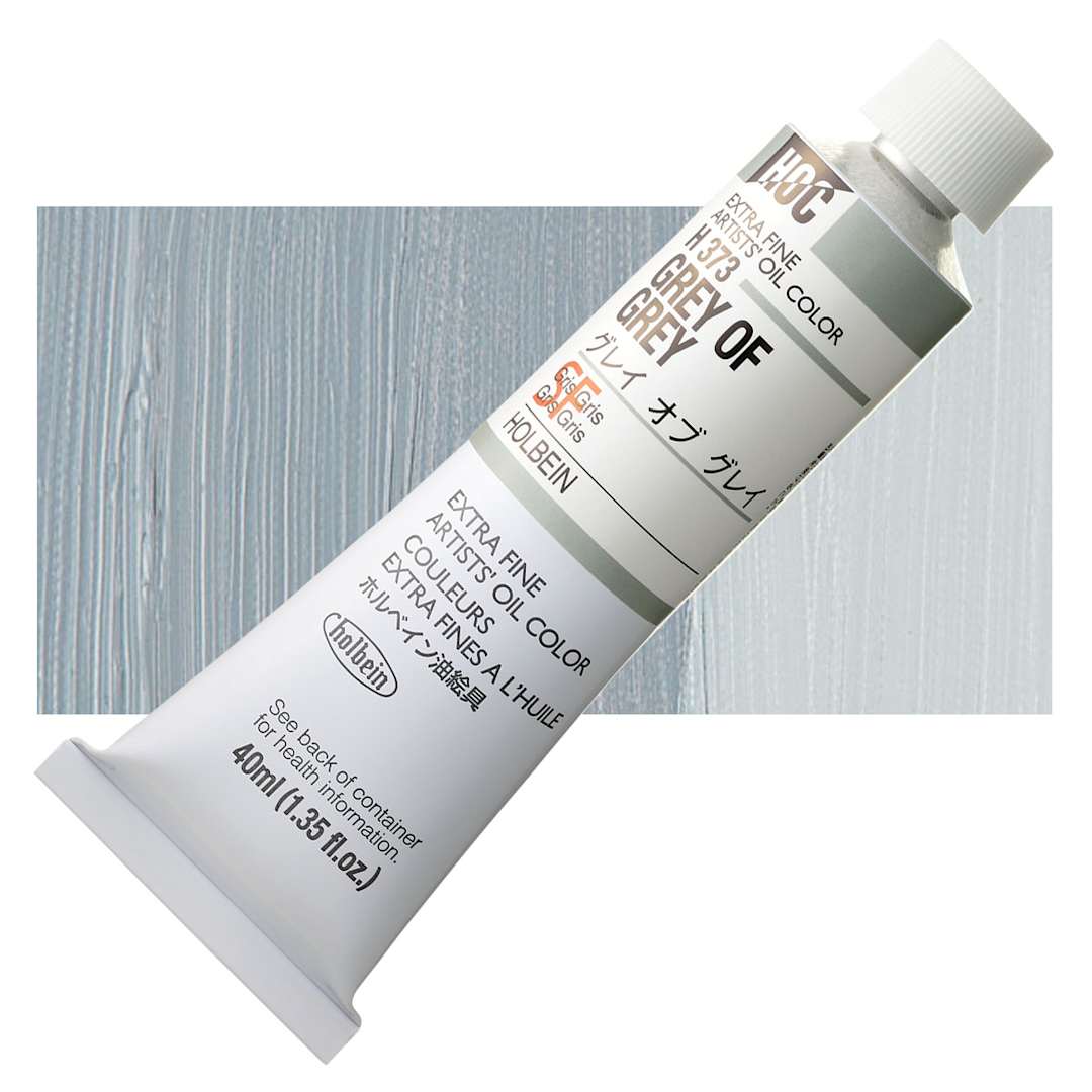 Open in modal - Holbein Artists' Oil Color - Gray of Gray, 40 ml tube and swatch