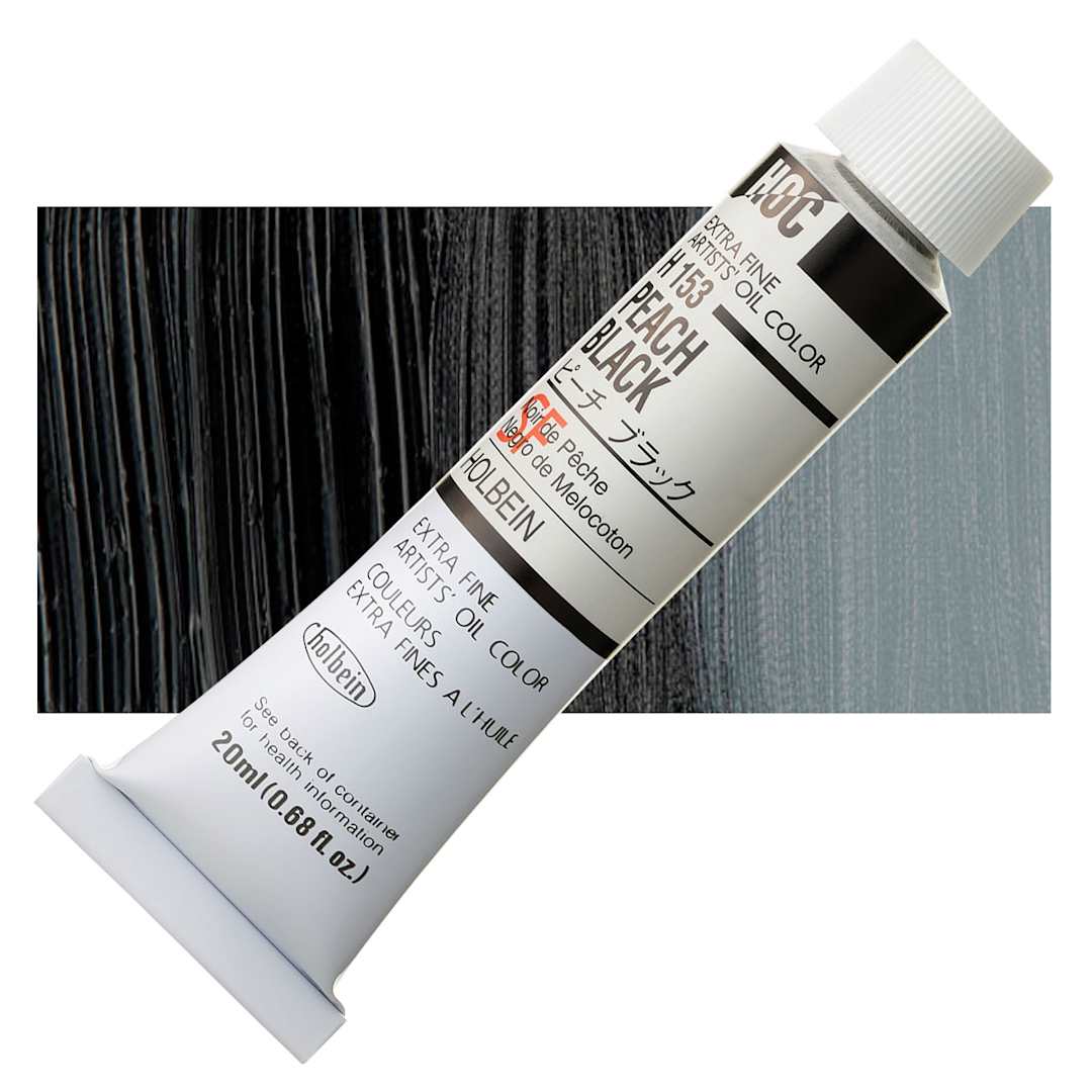 Open in modal - Holbein Artists' Oil Color - Peach Black, 20 ml tube and swatch