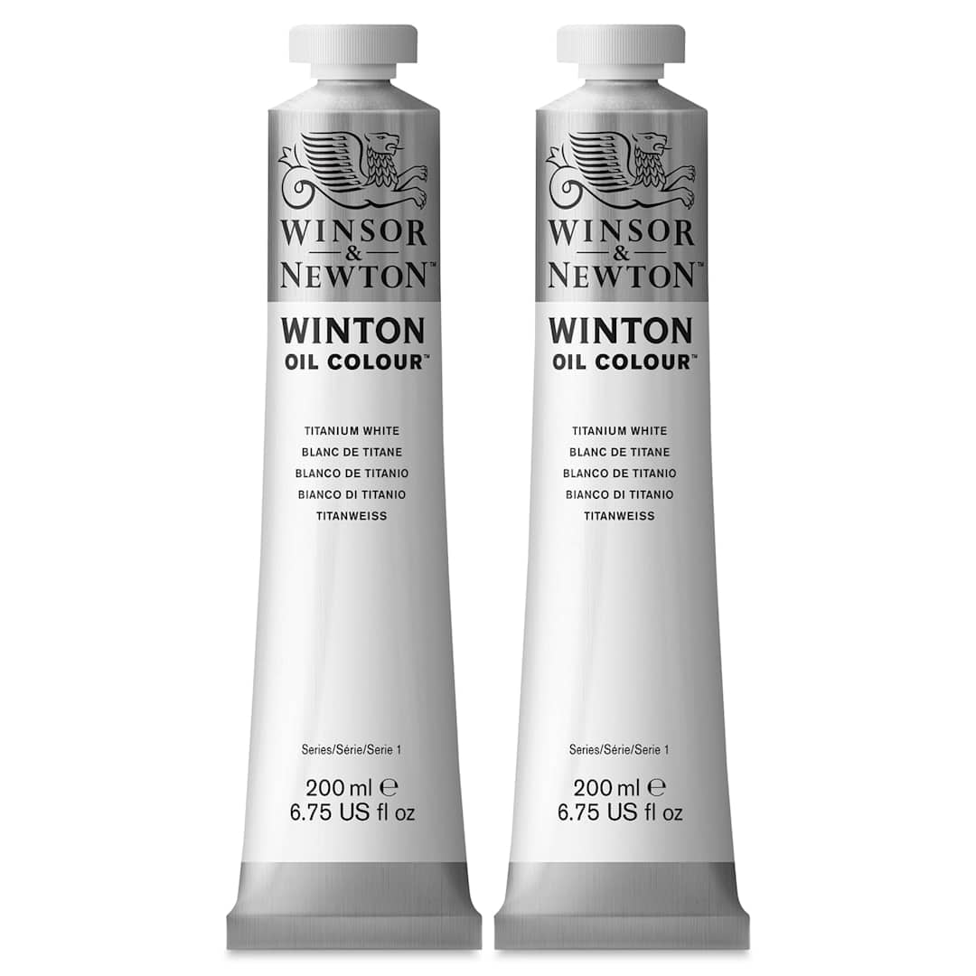Open in modal - Winsor & Newton Winton Oil Color Twin Pack - Titanium White, 200 ml tubes