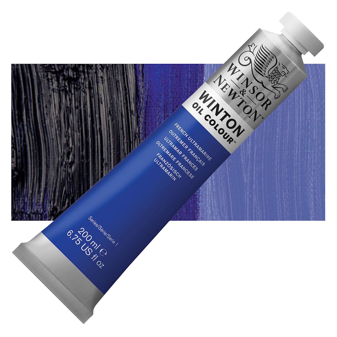 Open in modal - Winsor & Newton Winton Oil Color - French Ultramarine, 200 ml tube and swatch
