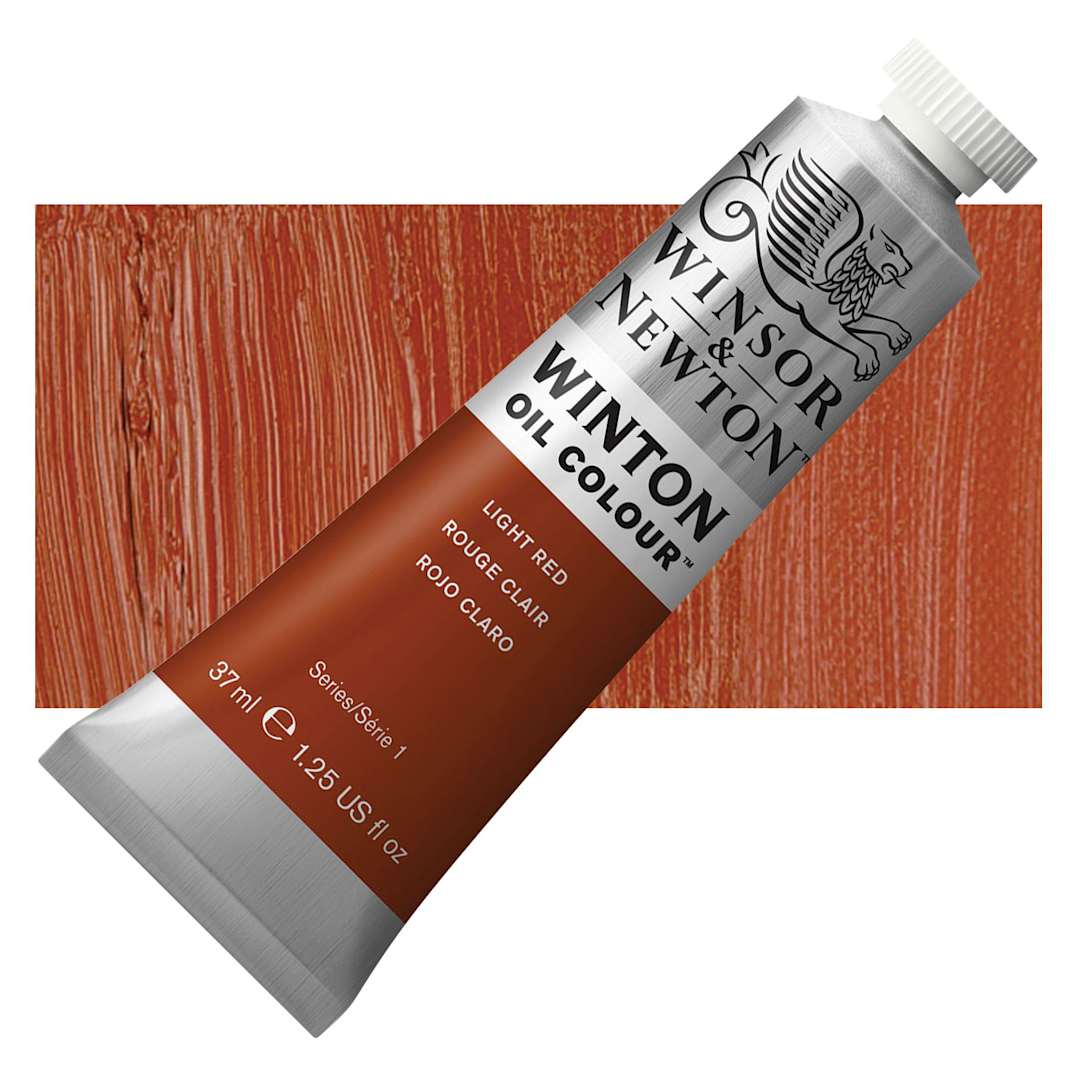 Open in modal - Winsor & Newton Winton Oil Color - Light Red, 37 ml tube and swatch