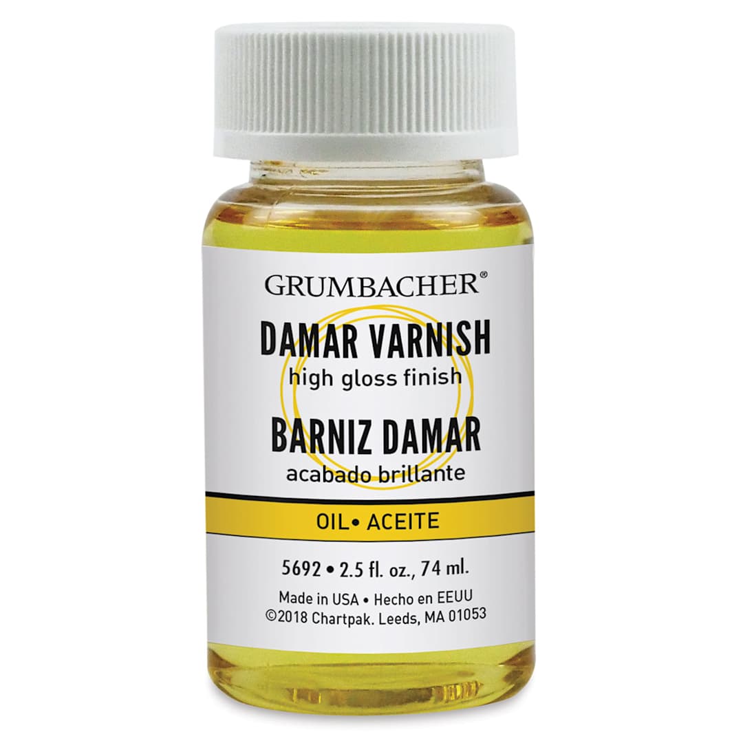 Open in modal - Grumbacher Damar Liquid Varnish - Front of 2.5 oz bottle