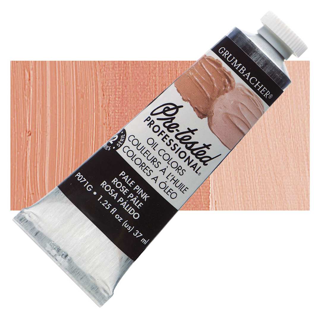 Open in modal - Grumbacher Pre-Tested Artists' Oil Color - Flesh Hue, 1.25 oz tube and swatch