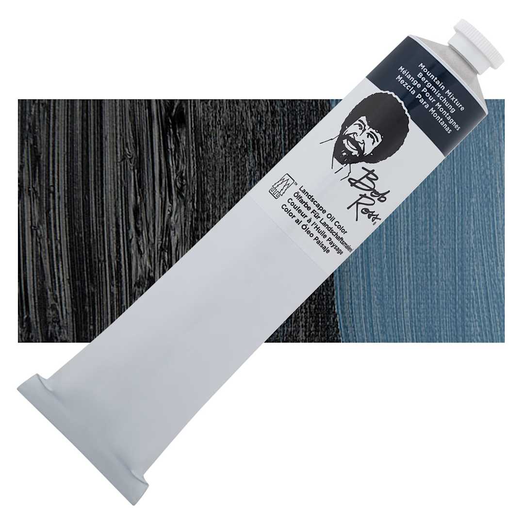 Open in modal - Bob Ross Oil Color - Mountain Mix, 6.8 oz tube and swatch